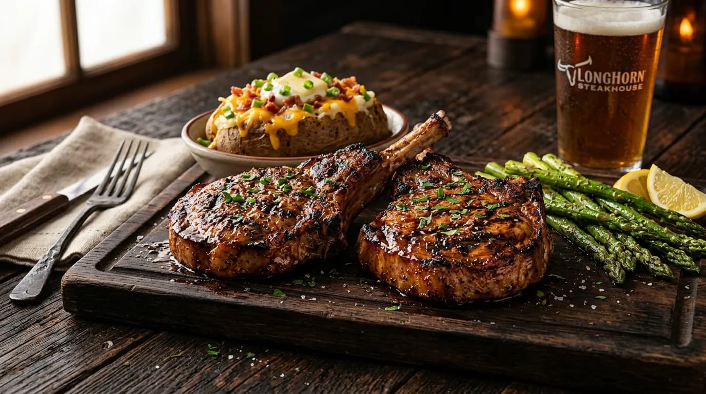 Cowboy Pork Chops* - Chicken, Seafood & More Cowboy Pork Chops* - Chicken, Seafood & More at LongHorn Steakhouse