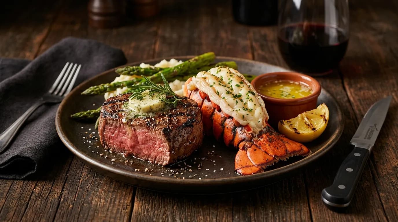 6 oz. Flo’s Filet®* with 4 oz. Lobster Tail - Grill Master Combos 6 oz. Flo’s Filet®* with 4 oz. Lobster Tail - Grill Master Combos at LongHorn Steakhouse