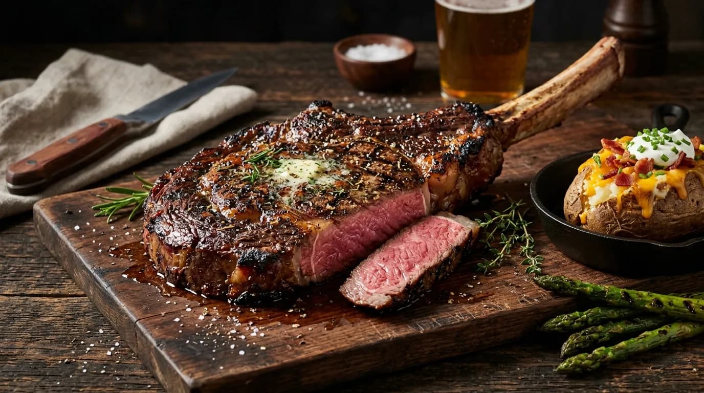 LongHorn Steakhouse Prime Rib Fire-grilled prime rib steak at LongHorn Steakhouse
