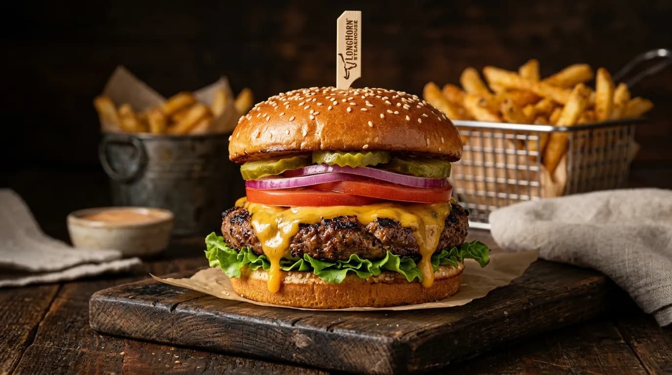 Half-Pound Steakhouse Cheeseburger* - Handhelds Half-Pound Steakhouse Cheeseburger* - Handhelds at LongHorn Steakhouse